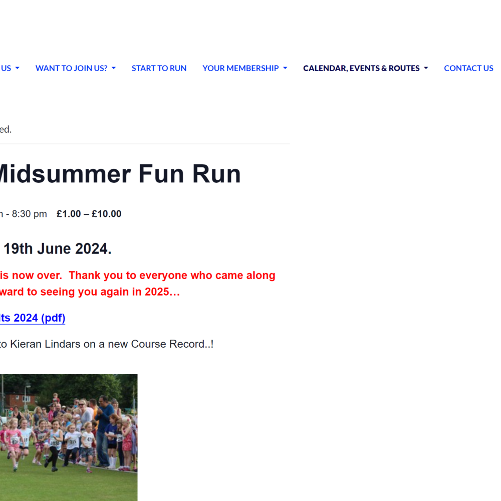 Running club website image